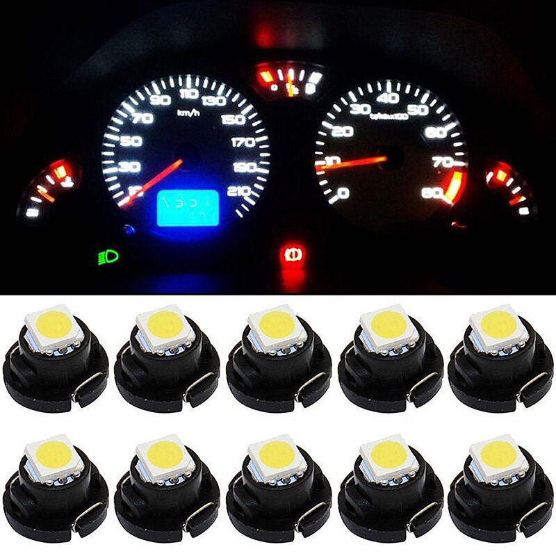 10 PCS T3 T4.2 T4.7 Car LED Instrument Lights 5050 1210 1SMD Automobile Interior Signal Light Bulbs 7 Colors