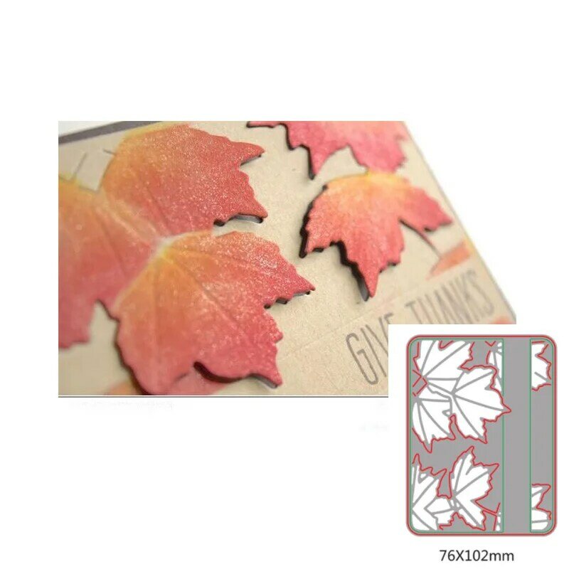 Maple leaf fronteira corte morrer artesanal decoração cartão foto fazer diy scrapbooking modelo de gravação estêncil artesanato