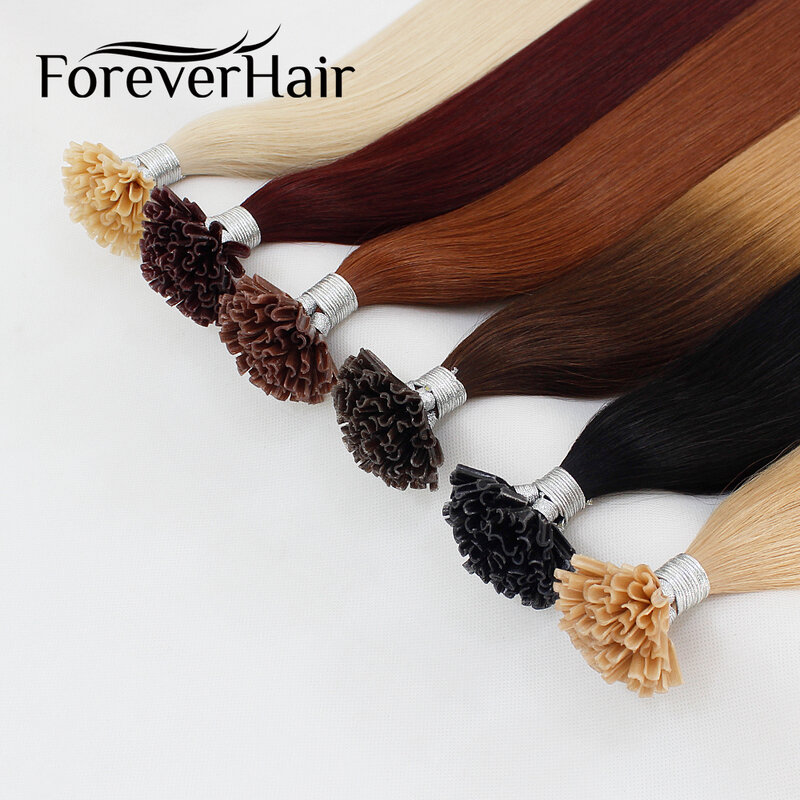 FOREVER HAAR 0.8 g/s 14 "100% Remy Europese Fusion Hair Extension Prebonded Keratine Tip Natuurlijke Human Hair Extensions 50 stks/pac