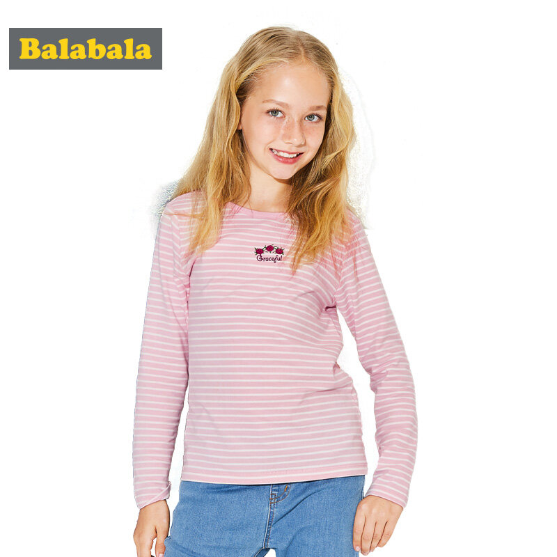 Balabala filles vêtements printemps filles à manches longues t-shirt roupas sweat enfants vêtements o-cou t-shirts pour enfants pour filles
