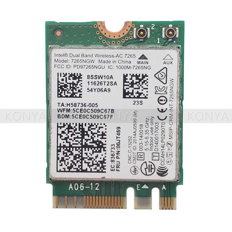 Для Intel 7265 00JT469, для Lenovo ThinkPad X250 T450 T550, Двухдиапазонная Беспроводная-AC карта, Wi-Fi, Bluetooth, сетевая карта C26