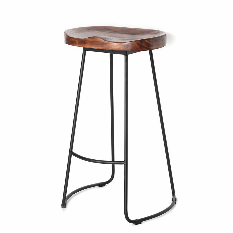 Zestaw 2 przemysłowe stołki barowe kuchnia śniadanie wysokiej krzesła z drewna Pub siedzenia stołki barowe nowoczesne stołek barowy stoły