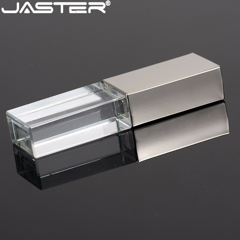 JASTER-크리스탈 usb 2.0 스틱 사용자 정의 로고 4GB 8GB 16GGB 32GB 64GB, usb 플래시 펜드라이브 투명 유리