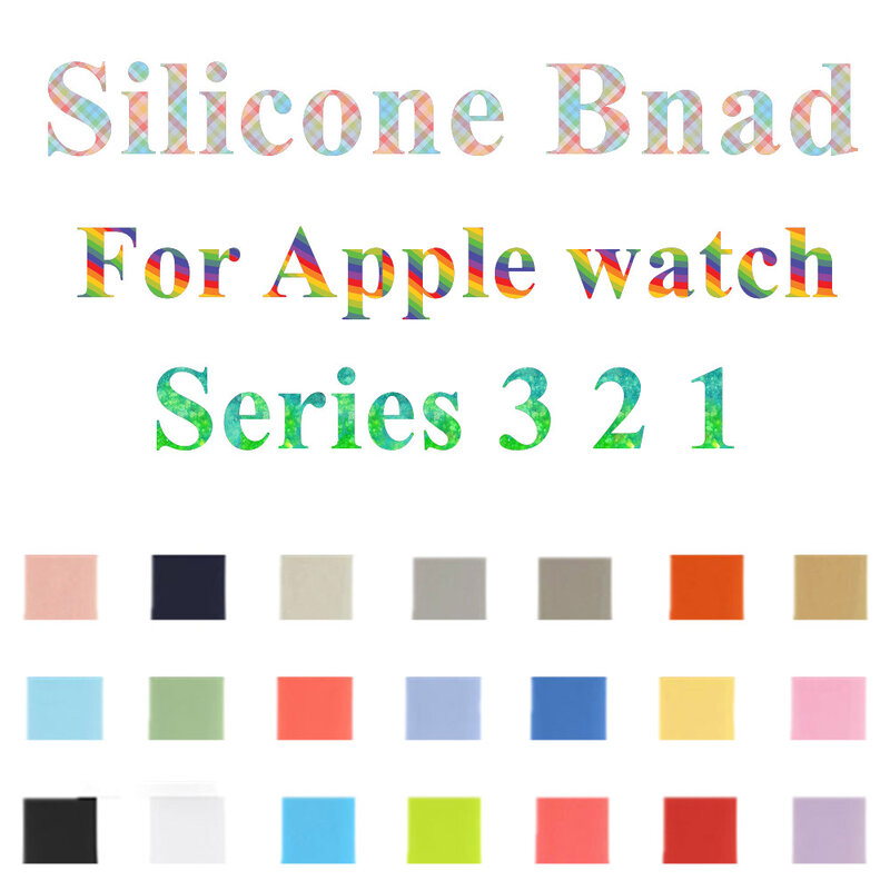 Deporte correa de silicona suave serie 4 3 2 1 para apple watch 42mm 38mm pulsera de muñeca banda reloj de la venda de reloj para iwatch 4/3/2/1