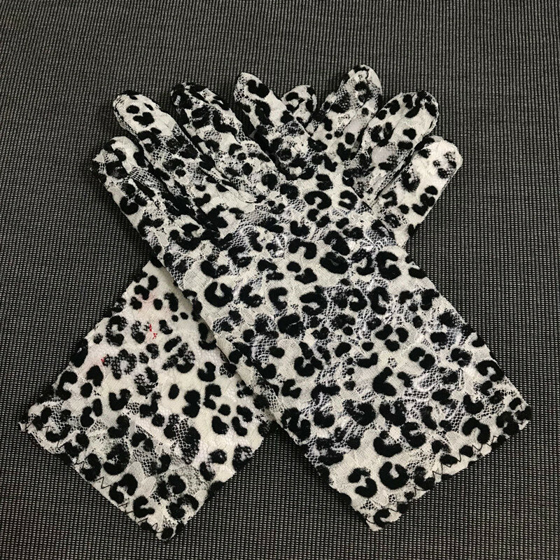 Guantes de encaje con estampado de leopardo para mujer, manoplas femeninas, muy sexi y elegantes, 2019