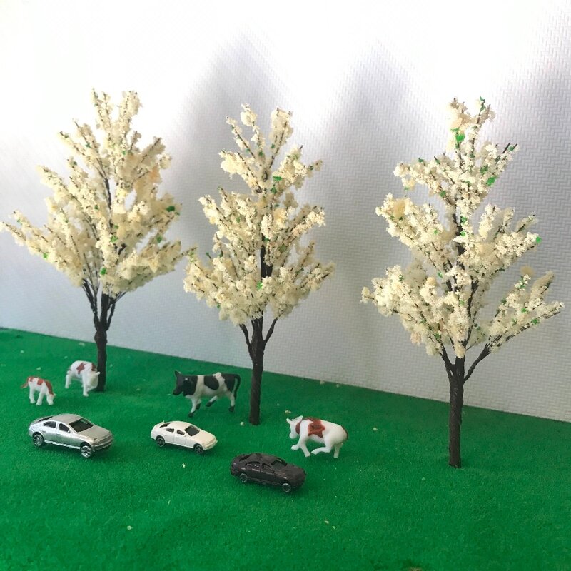 Materiais de modelo de construção caixa de areia diy mini modelo árvore cenas árvore