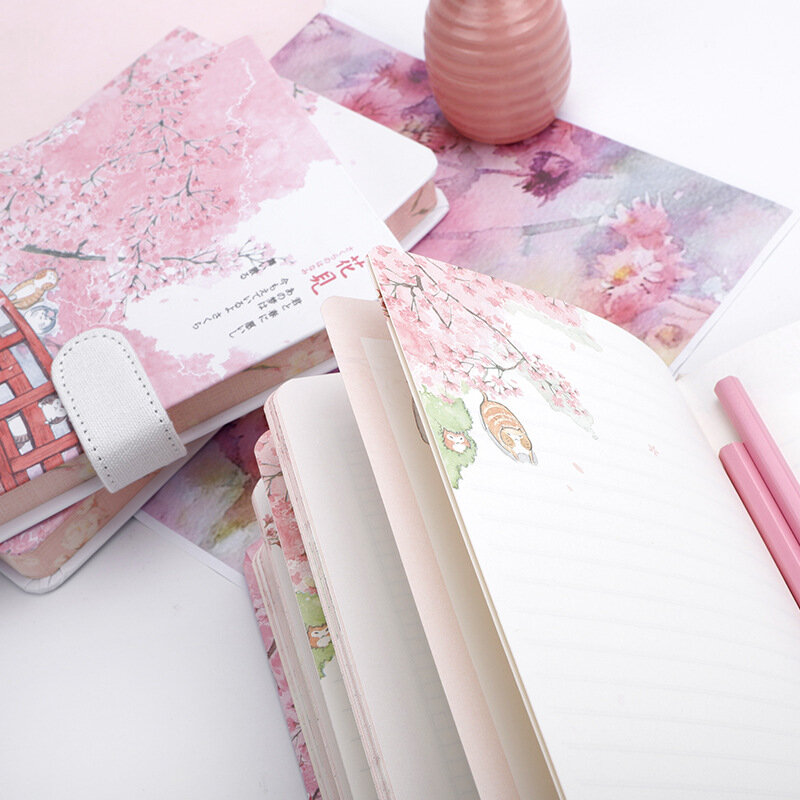 Freschezza Sketchbook Bella Fiore di Ciliegio Sakura Notebook Diario Fibbia Magnetica