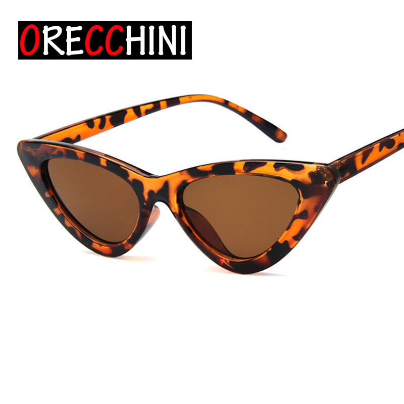 Gafas de sol de moda para mujer, gafas de sol triangulares retro para mujer, gafas de ojo de gato