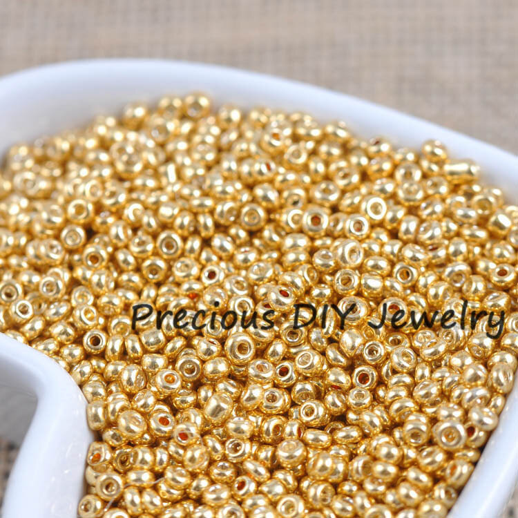 Gold und Silber Farbe 2mm 3mm 4mm Kristall Glas Spacer perlen, tschechische Seed Perlen Für Schmuck Handgemachte DIY BLUV03X
