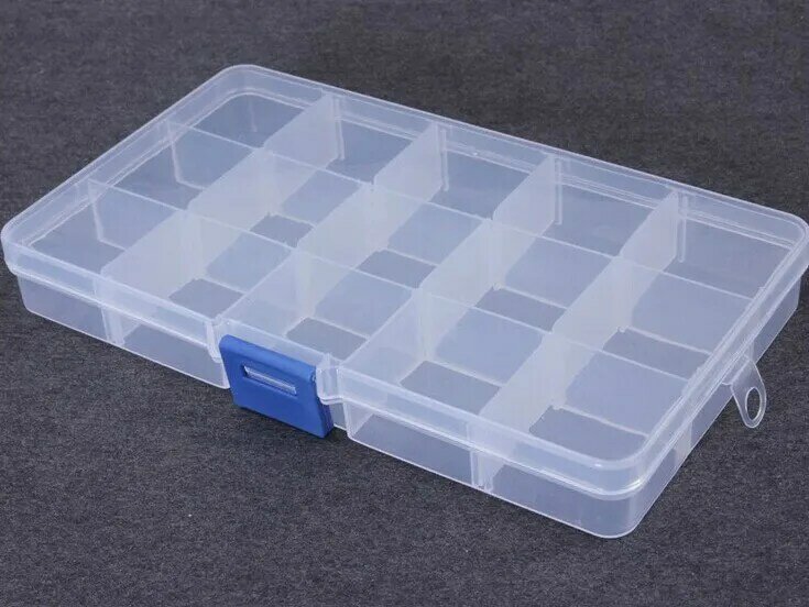 1PC 15 Slots Jewelry Tool Box Case Craft Organizer Carrying Cases Storage Beads Jewelry Finding Boxes For Packaging Wholesale