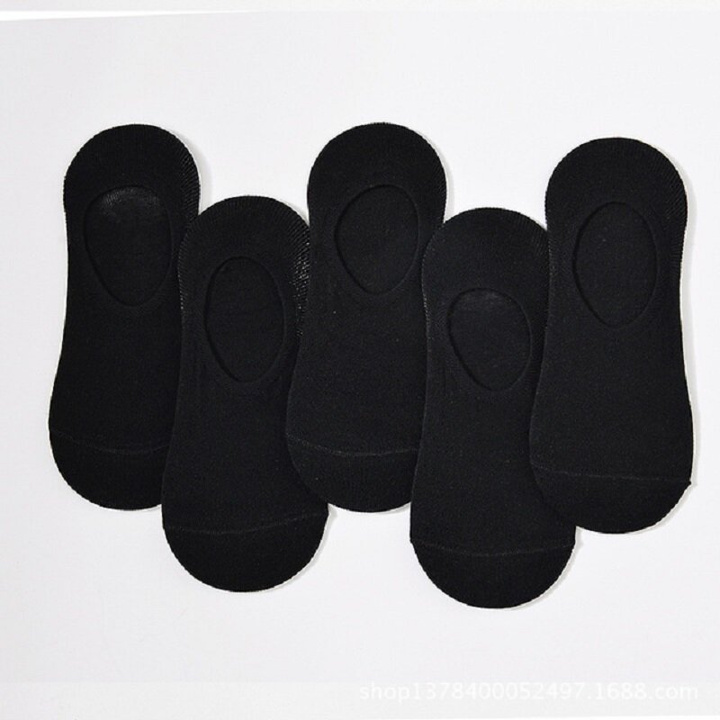 5 Pairs/Lot Casual Cotton Men Invisible Socks Men Sock Slippers Silicone Soft Breathable Sweat Solid Summer ankle Socks