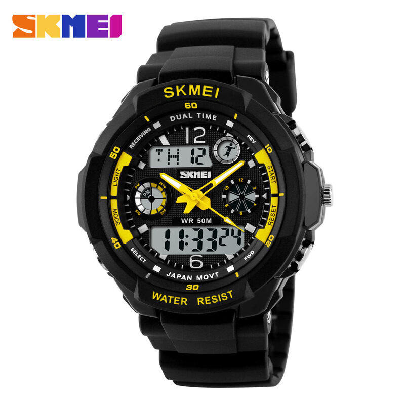 SKMEI Water Resistant Digital Watch Fashion Men Sport Back Light Shock Resistant Sports Running Watches Casual SimpleWristwatch