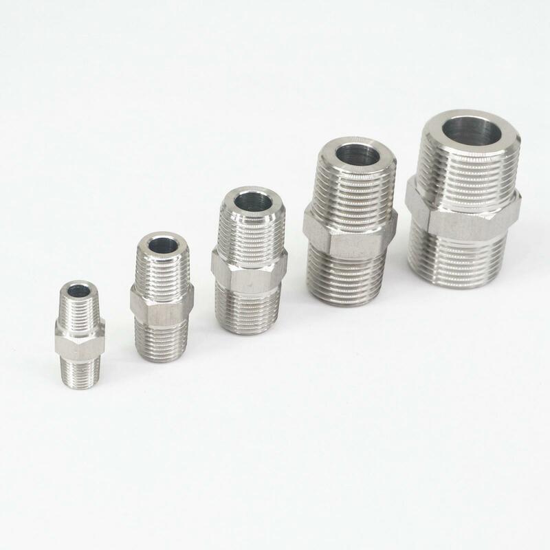 Réducteurs de tuyaux en acier inoxydable 1/8, connecteurs haute pression, 1/4 "3/8" 1/2 "3/4" 1 "BSPT mâle à mâle égal 304