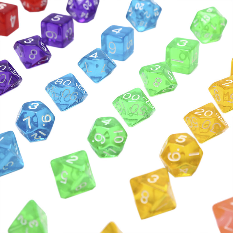 Dés de jeu créatifs multicolores D & D, mélange de 7 pièces/ensemble dés colorés