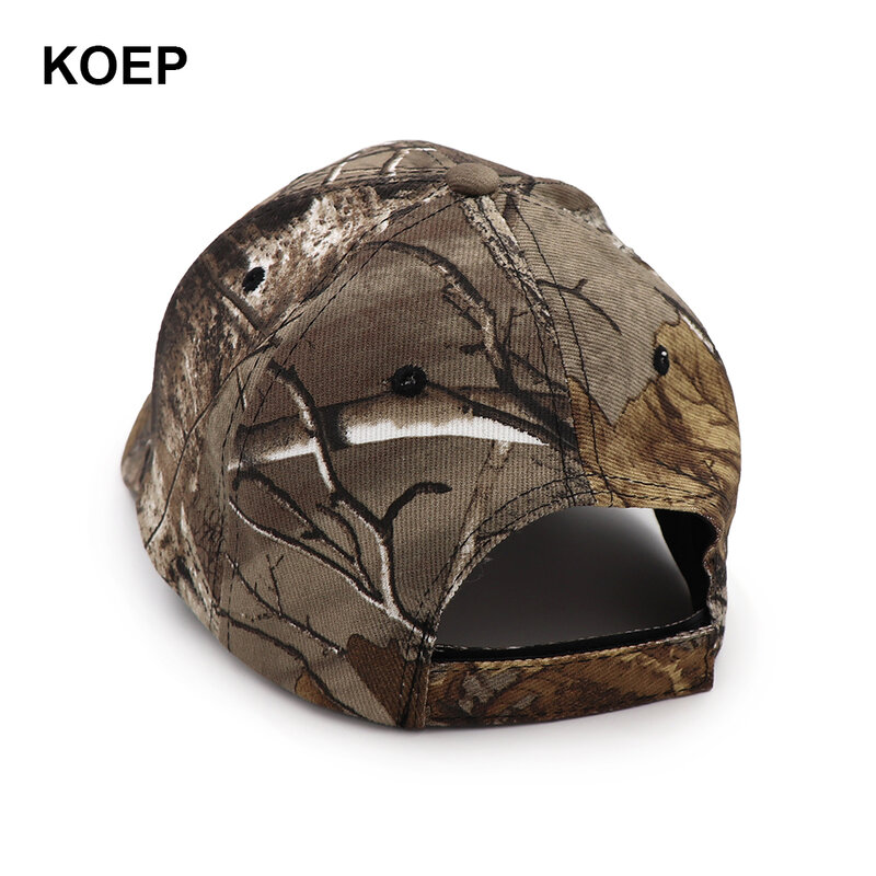 KOEP-gorra de béisbol de camuflaje para hombre, gorro de algodón con estampado de camuflaje, estilo Snapback, ideal para pescar al aire libre en la jungla, novedad