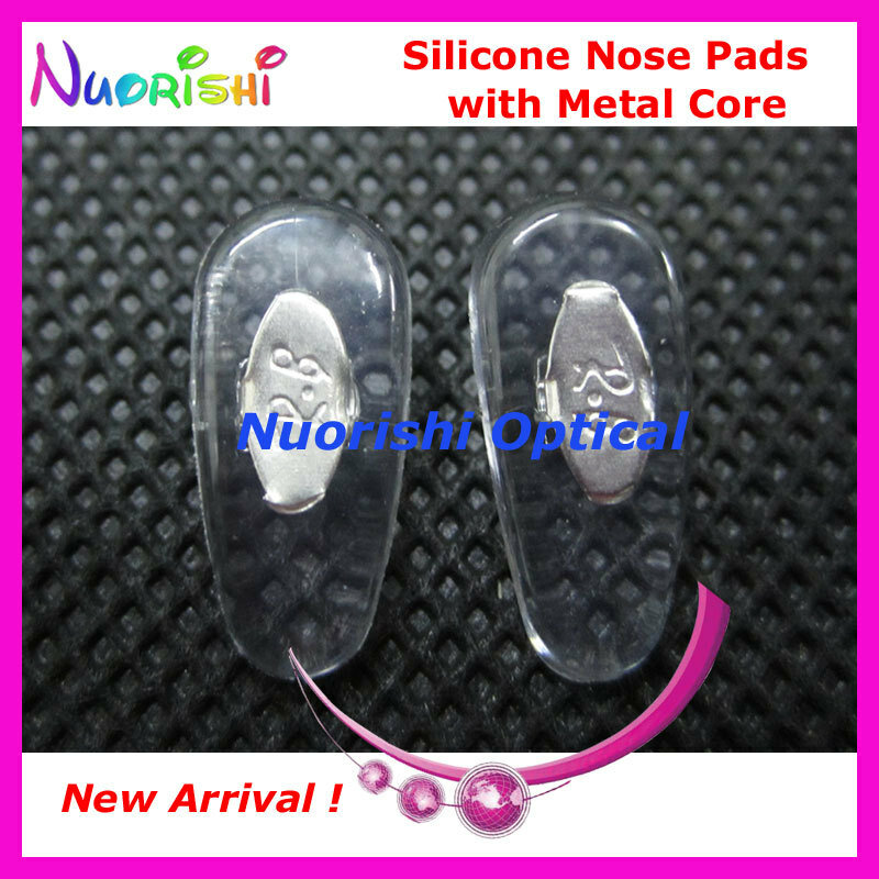 Silicone Nose Pads com Metal Core, Óculos Óculos Óculos Acessórios, Si88, 16mm, 100PCs, 500PCs, 2000PCs, frete grátis