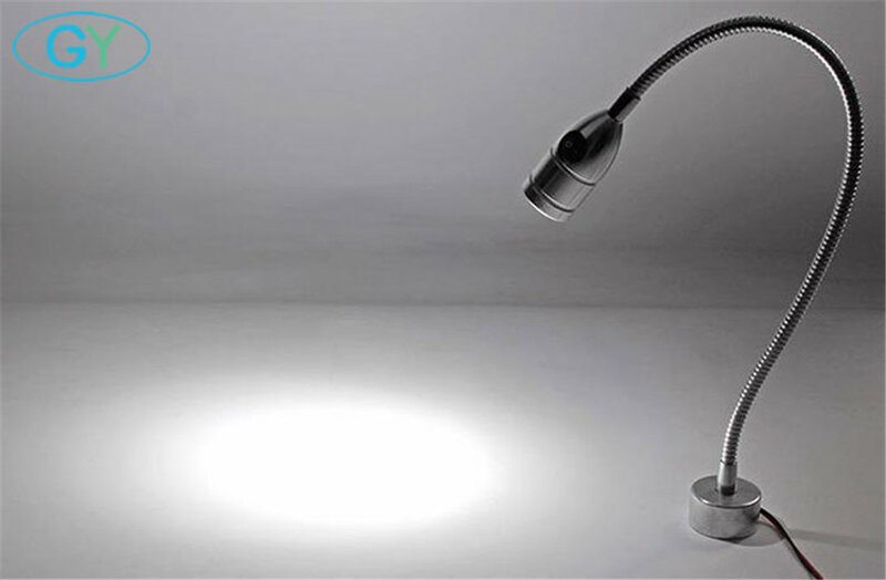 Lámpara industrial magnética de cuello de cisne, luz LED Flexible de 3W, cc 12V, 24V, l40 cm, para trabajo de taller, color plateado y negro