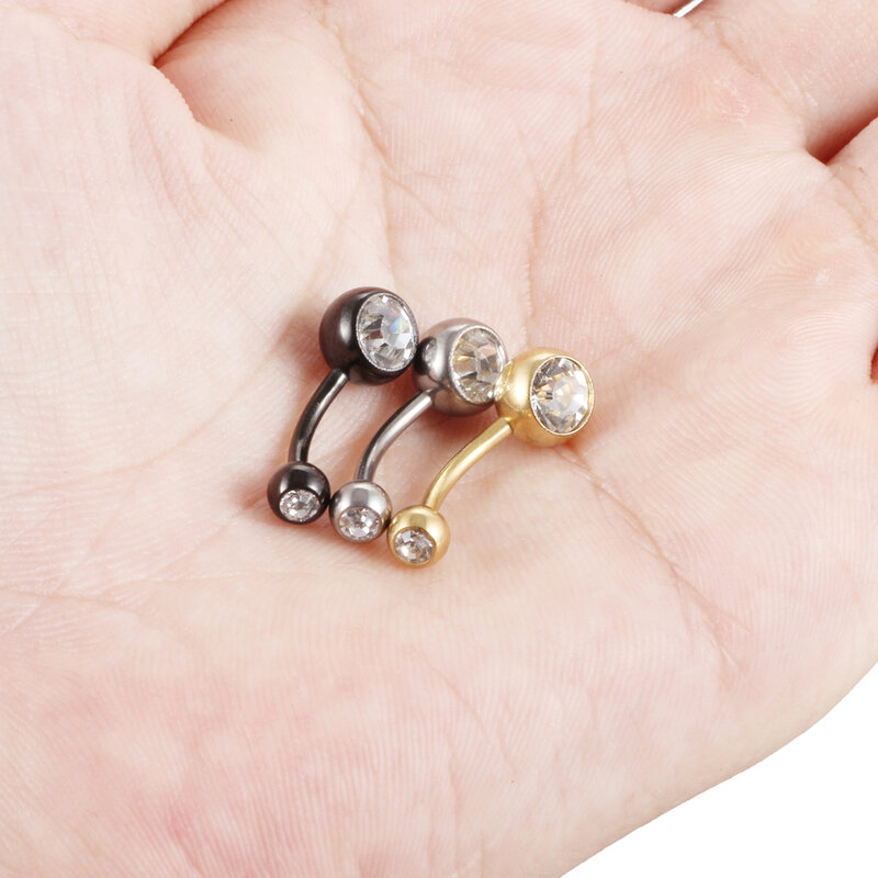 Piercings de Ombligo de titanio para mujer, pendiente de plátano con nombre, anillos góticos para el Ombligo, joyería corporal, 1 unidad