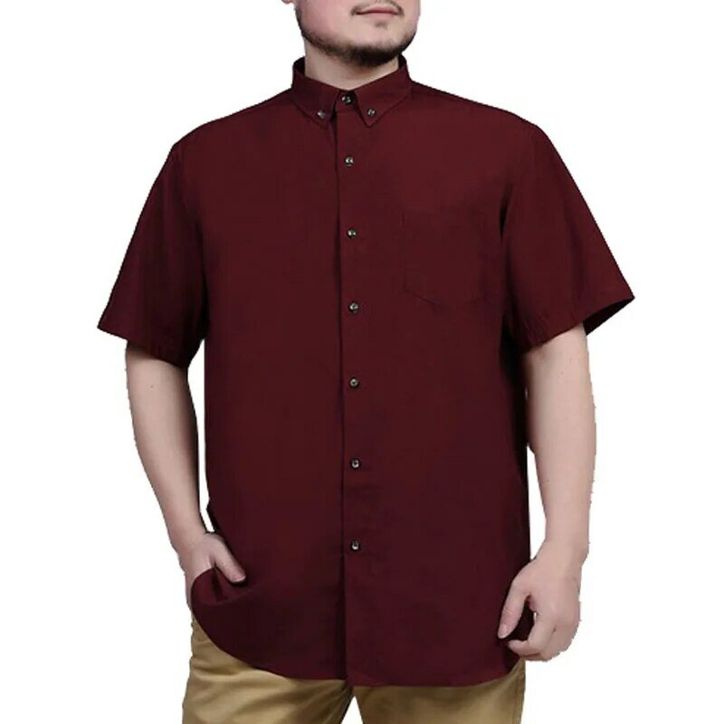 Camisas de algodón para hombre, camisas de manga corta, talla grande, 5 colores, 5XL, 6XL, 7XL, 8XL, busto, 149cm