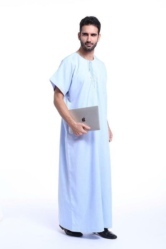 Мужской мусульманский Тауб Марокканская кафтан Арабская Мужская одежда, мусульманский турецкий халат Jubba Thobe Abaya Дубай Jalabiya, платья Ближнего Востока