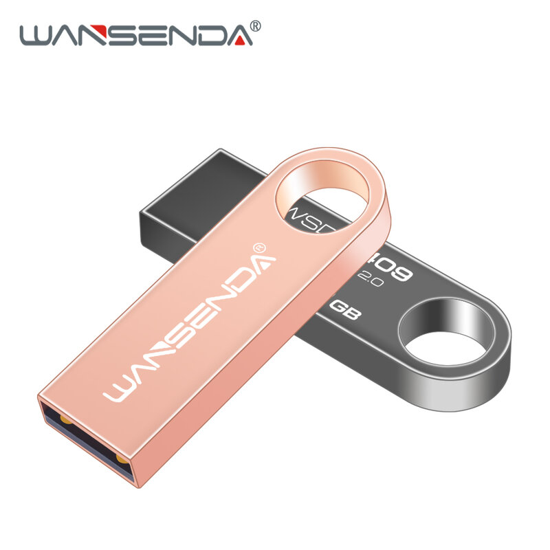 Wansenda USB แฟลชไดรฟ์มินิโลหะ USB 2.0ไดรฟ์ปากกาแบบพกพา128GB 64GB 16GB 8GB 4GB หน่วยความจำไดรฟ์