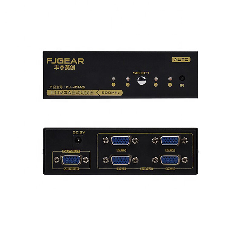 VGA Smart Switch 4 In 1 Out con interruttore telecomando Set-top Box Computer VGA converti Display proiettore FJ-401AS