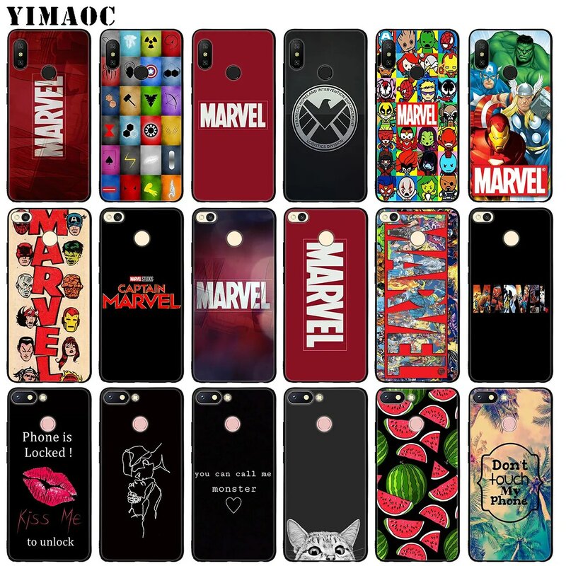 YIMAOC étui de luxe en Silicone souple avec logo Marvel Comics pour Xiaomi MI 10 9 9T CC9 CC9E A3 Pro 8 SE A2 Lite A1 Mi10 Mi9