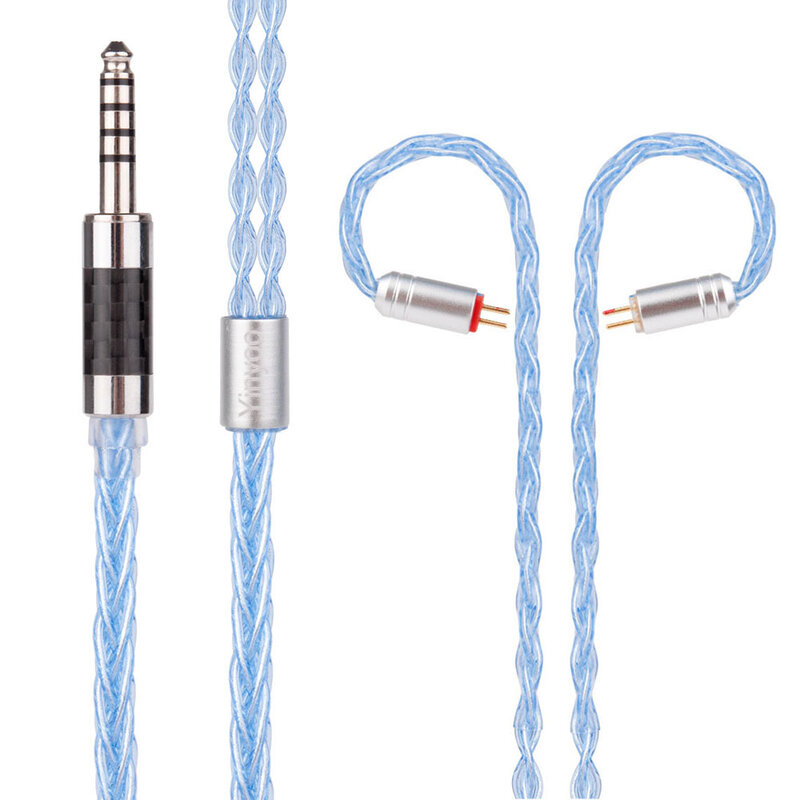 Cable de cobre plateado de 8 núcleos Yinyoo 2,5/3,5/4,4mm Cable equilibrado de actualización de auriculares con MMCX/2Pin ZSN PRO ZSX TRN X6 C12 A10