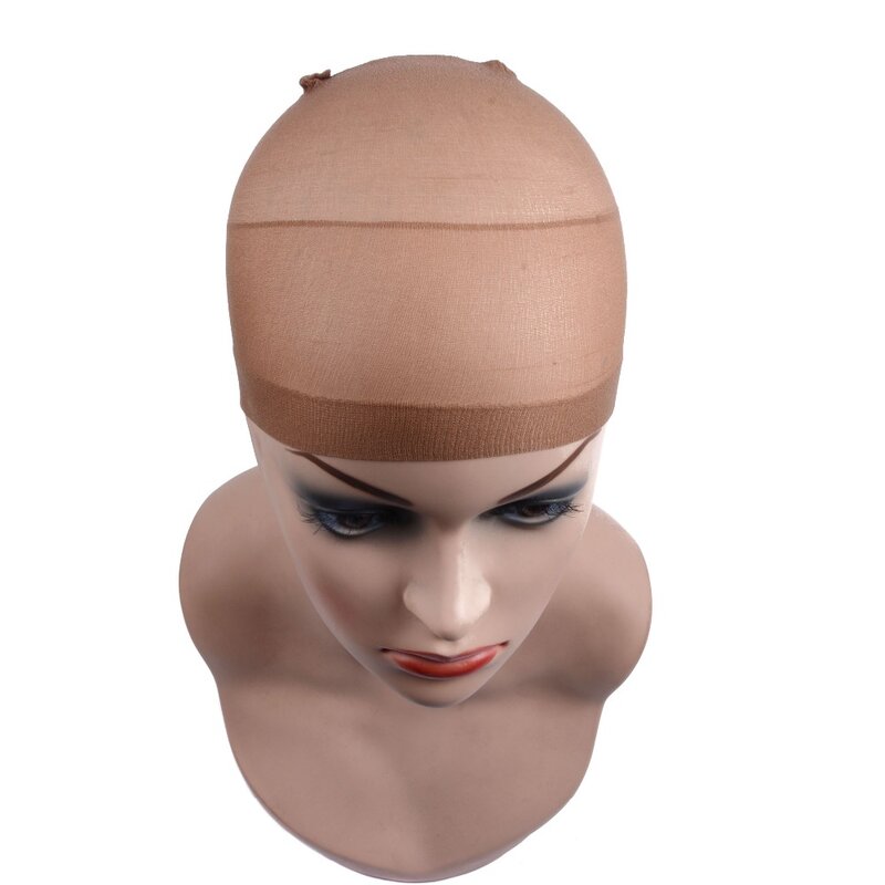 Bonnet de perruque en maille pour cheveux, filet élastique extensible, sans colle, 2 pièces