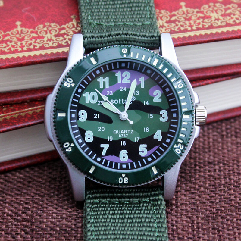 Часы наручные для мальчиков, с регулируемым браслетом, компасом, 2024