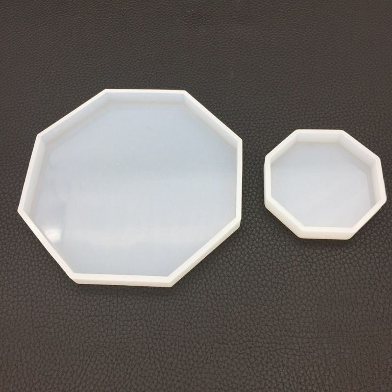 Molde de silicona suave 3D con forma geométrica de espejo, artesanía hexagonal, fabricación de joyas, pastel, Fondant, moldes de resina epoxi, herramientas para Chocolate