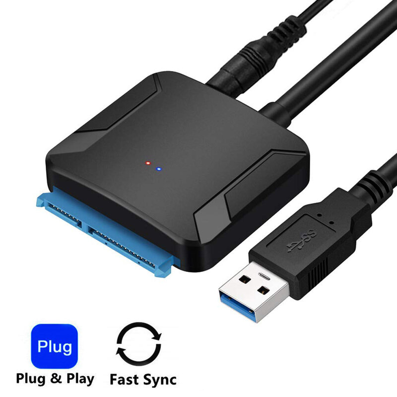 Adaptador USB 3,0 a Sata, Cable convertidor de 22 pines SataIII a USB3,0 adaptadores para Sata HDD SSD de 2,5 pulgadas, entrega rápida de alta calidad