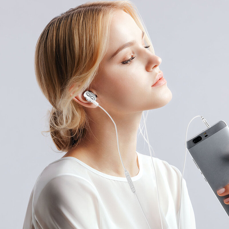 Langsdom Super Bass auriculares deportivos controlador doble auricular con micrófono estéreo Hifi Auriculares auriculares para Huawei xiaomi fone de ouvido