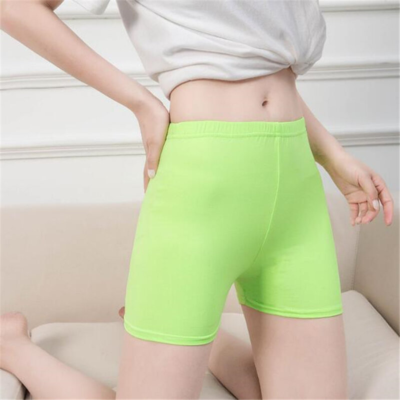 NDUCJSI Mode Sommer Casual Shorts Frau Stretch Hohe Elastische Fitness Shorts Weibliche Weiß Grün Sexy Kurze Candy Farbe