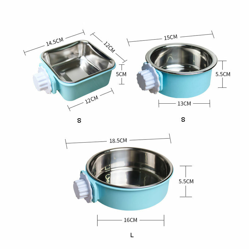 Klatka dla zwierzęcia wiszące miska dla zwierząt naczynia ze stali nierdzewnej trwałe wymienny żywności miseczka na wodę dla psów i kotów akcesoria dla zwierząt domowych