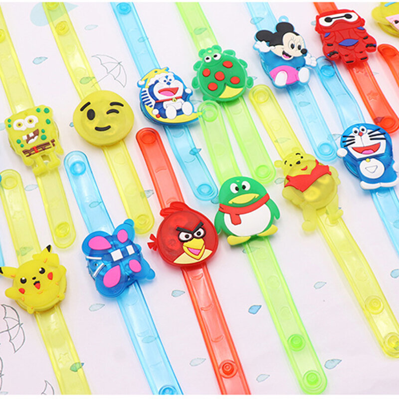 Os desenhos animados iluminaram a correia de pulso decoração colorida led relógio para crianças brilho luminoso pulseiras brinquedo flash pulseira de pulso