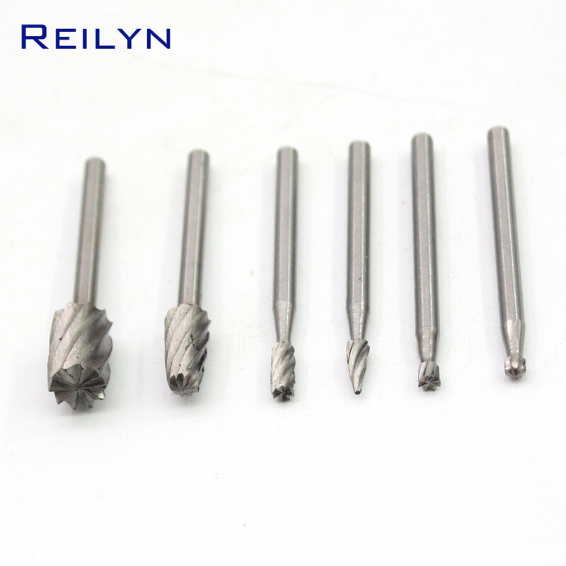 Free Shipping 6pc Woodworking Milling Cutter Woodworking Graver Carver Bits Rotary File Set for Dremel/Rotary Tool