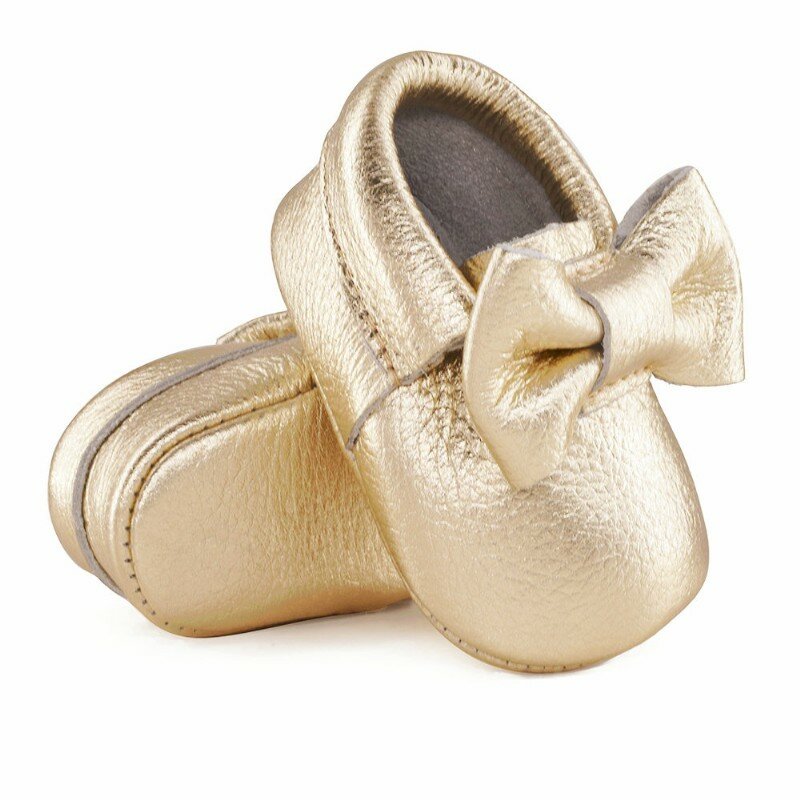 Hot Toddler Girl Crib Shoes Newborn Baby Girls Boys Bowknot Soft SoleGenuine Leather baby shoes