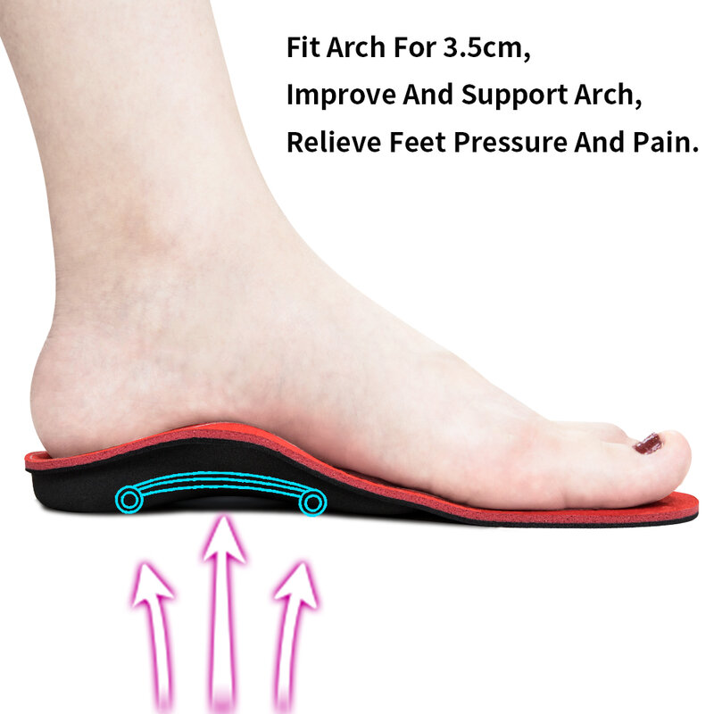 3ANGNI Orthotic Severe Flat Feet Insoles Arch Support Shoes Sole Insert Orthopedic Insoles Heel Pain Plantar Fasciitis Men Woman
