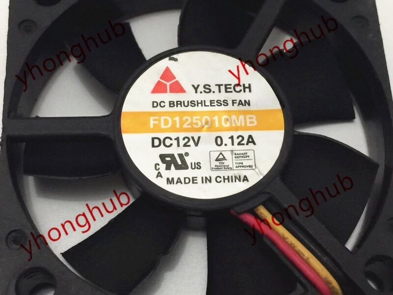 Y.S TECH FD125010MB DC 12V 0.12A 3-wire 50x50x10mm Server Cooling Fan
