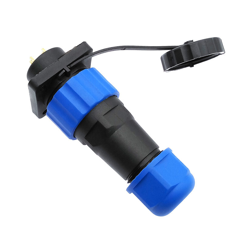 SP20 waterproof connector plug and socket with flange 4 hole IP68 2 pin 3/4/5/6/7/8/9/10/12/14Pin