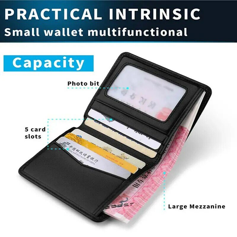 100% ขนาดกะทัดรัดกระเป๋าสตางค์ขนาดเล็ก Handmade Card ผู้ถือ Cad สั้นใหม่