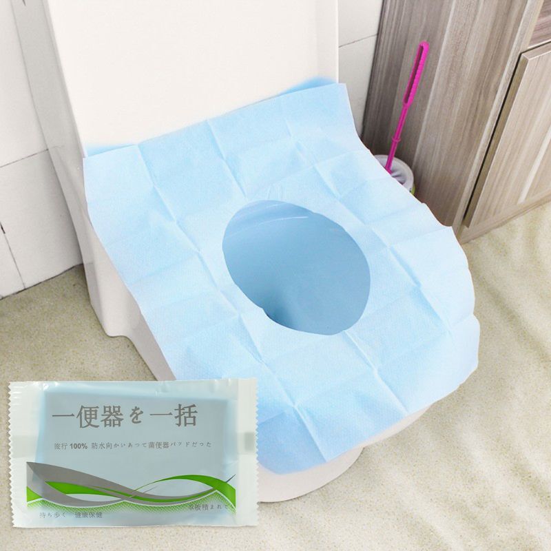 غطاء مقعد حمام قابل للإستخدام لمرة واحدة فقط مقاوم للماء السفر المحمولة سلامة المرحاض وسادة للمقعد