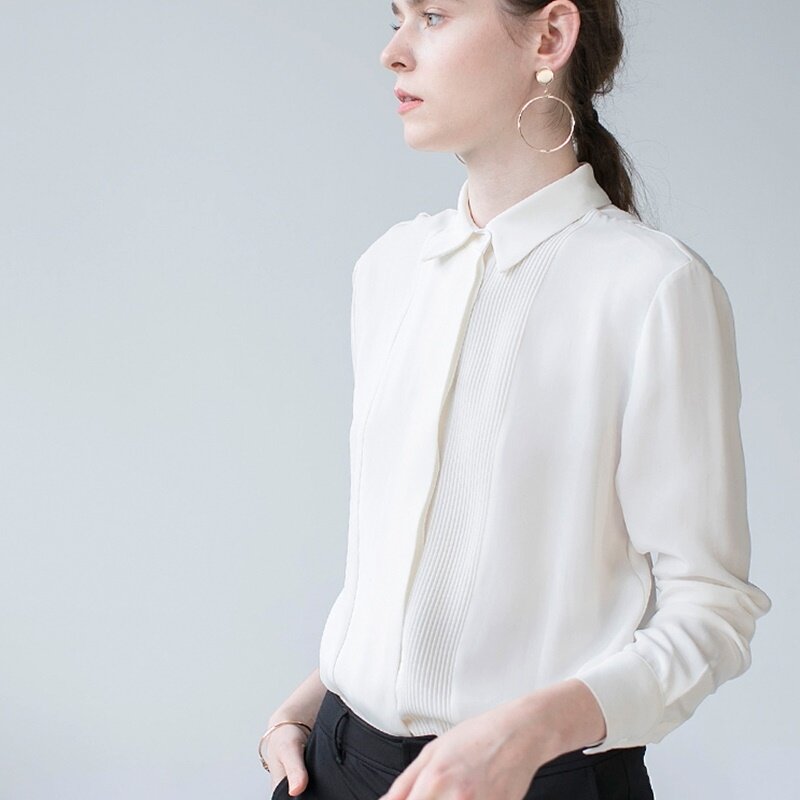 White Korean Fashion Woman Clothing 2019 Chic Long Sleeve Shirt Business Office Wear Ol Womens Tops And Blouses Chiffon DD2085