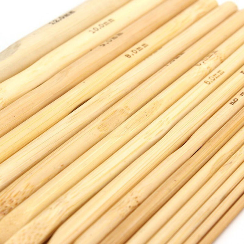 Nova chegada 16 tamanhos conjunto 6 "bambu tricô tecer agulha crochê ganchos artesanato ferramenta 2.0-12.0mm venda quente