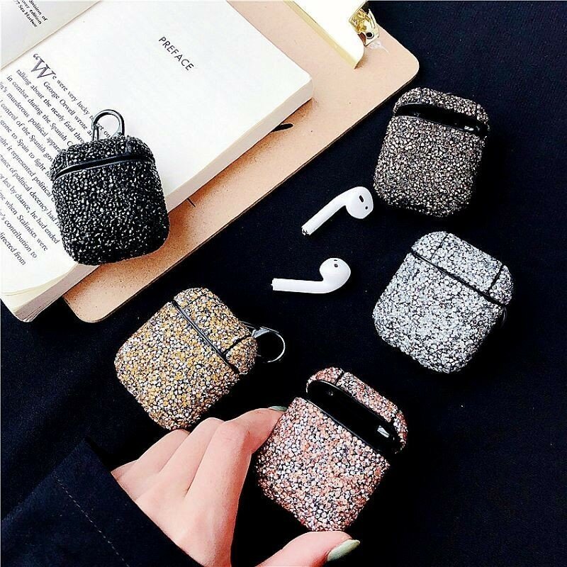 Bling Rhinestone Earphone cases For Apple Airpods Accessories Bluetooth Diamond Silicone hard Protective Cover For Airpods Case