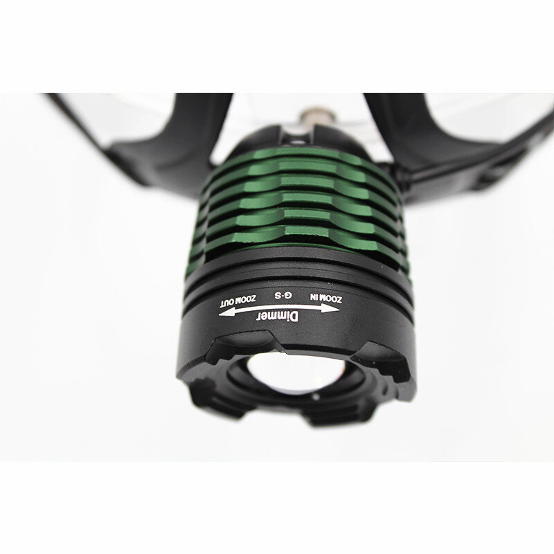 Lanterna de cabeça xm-l t6 led de 1000lm com zoom ajustável, lanterna tocha + bateria 18650 + carregador