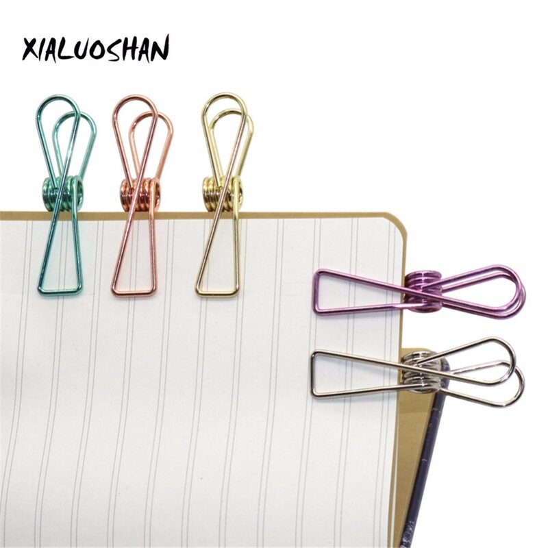 5 Pcs/set Colorful Hollow Out Metal Binder Clips Notes Letter Paper Clip DIY Bookmark Office Binding Supplies Clip Holder