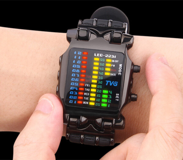 Marca de luxo tvg relógios masculinos moda pulseira de borracha led relógio digital à prova dwaterproof água esportes relógios militares relogios masculinos