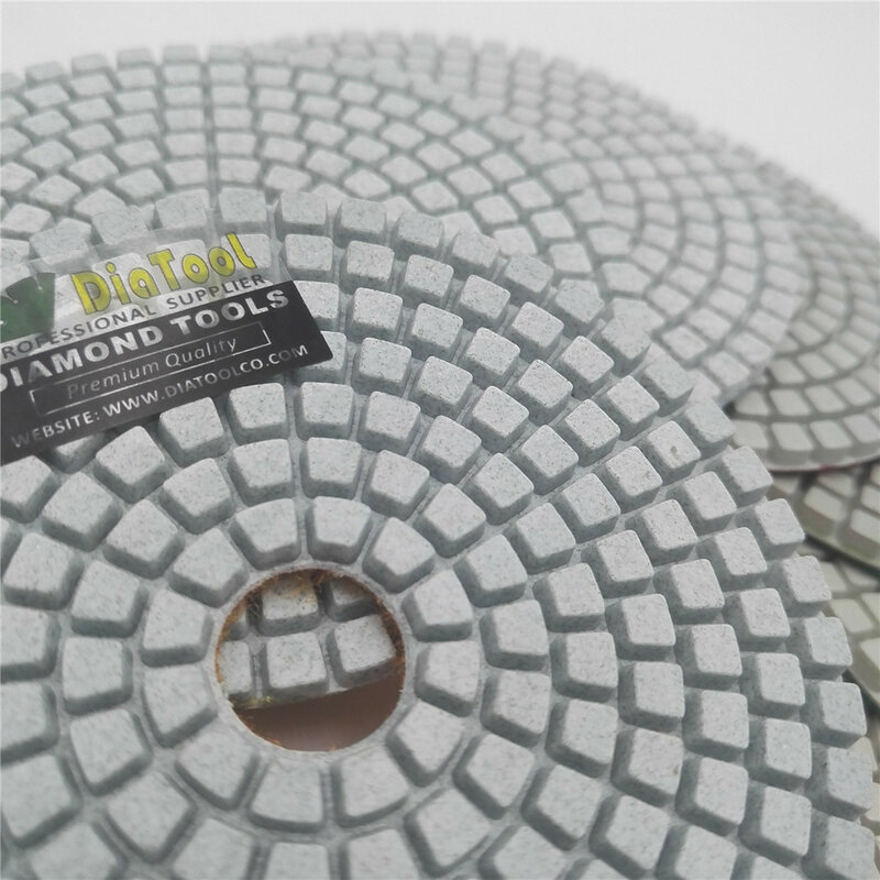 DIATOOL 10 cái #400 Đường Kính 100 mét Trắng Trái Phiếu Nhựa Sanding Discs 4 "Professional Kim Cương Miếng Đánh Bóng Ướt